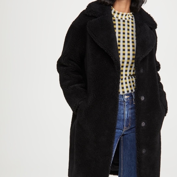 STAND STUDIO Camille Cocoon Coat In Black NWT SZ 36 - Picture 1 of 12